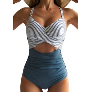 Eomenie Women's One Piece Swimsuits Tummy Control Cutout High Waisted